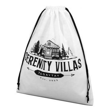 Eco-Friendly Custom Non-Woven Drawstring Gift Shoe Pouch Bag with Logo Printing