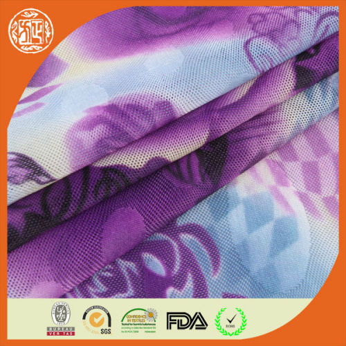 Transfer Printed polyester mesh fabric mesh jacquard fabric