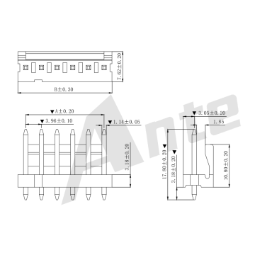 3.96mm IDC 180 ° WAFER 커넥터 시리즈 AW3963V-NP.PDF