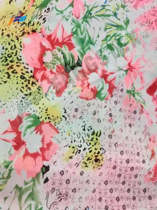 Polyester Digital Printed Long Dress Chiffon Stock Fabrics