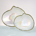 Assie-coquille de plaque de verre décorative en forme de coquille en forme de coquille