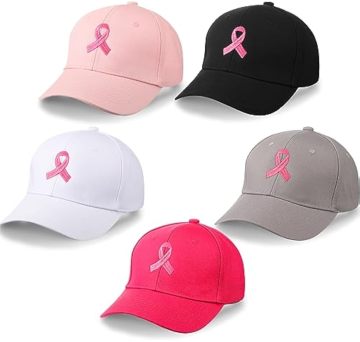 Custom Embroidered Breast Cancer Hats & Headwear - Pink Ribbon Baseball Cap Gifts