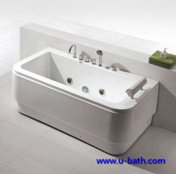 Elegent single massage bathtub with round corner