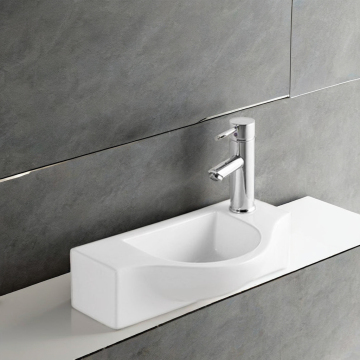 Mini bacino a mano in ceramica a parete in stile europeo per l'installazione del bagno