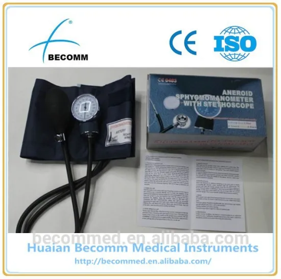 grey Aneroid sphygmomanometer with stethoscope