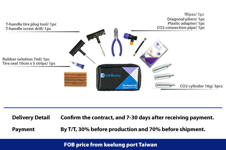 t-bar handle tool and wet wipes for Tyre bursting string patch tire