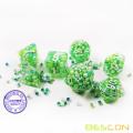 Bescon Olive Pearl Polyhedral Dice Set, Pearl Poly RPG Dice set of 7