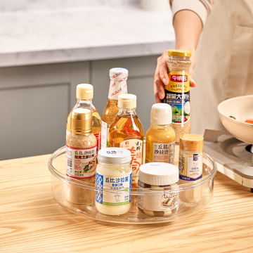 Transparent Circular PET Kitchen Seasoning Storage Rack