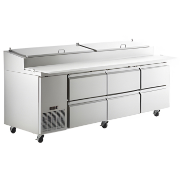 Hot Selling Stainless Steel Sandwich Prep Table with 3 Door Salad Bar Refrigerator