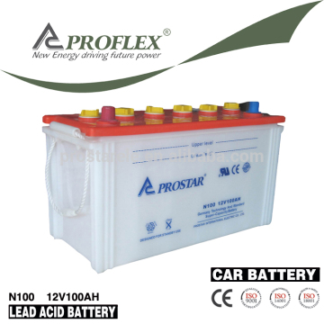 N100 12V 100AH auto or car batteries