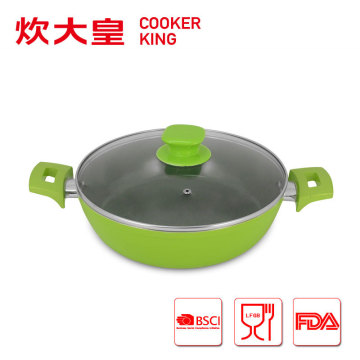 24cm forged aluminium dutch oven with dark gery ceramic coating
