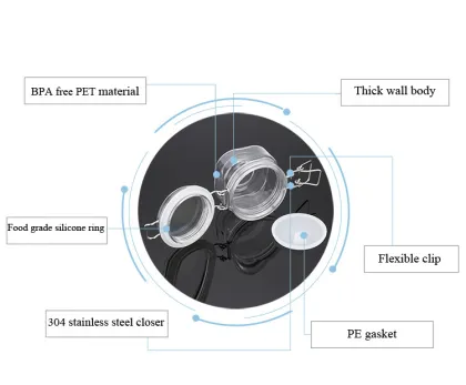 Frosted Clip Top Matte Kilner Jar - 6oz (180ml) Airtight Plastic Jar