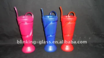 Plastic cup with straw - 400ml