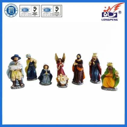 Holiday Time Christmas Nativity Figurines Set ,Resin Nativity Scene with Manger, Jesus, Mary, Joseph, Angel,3 Kings