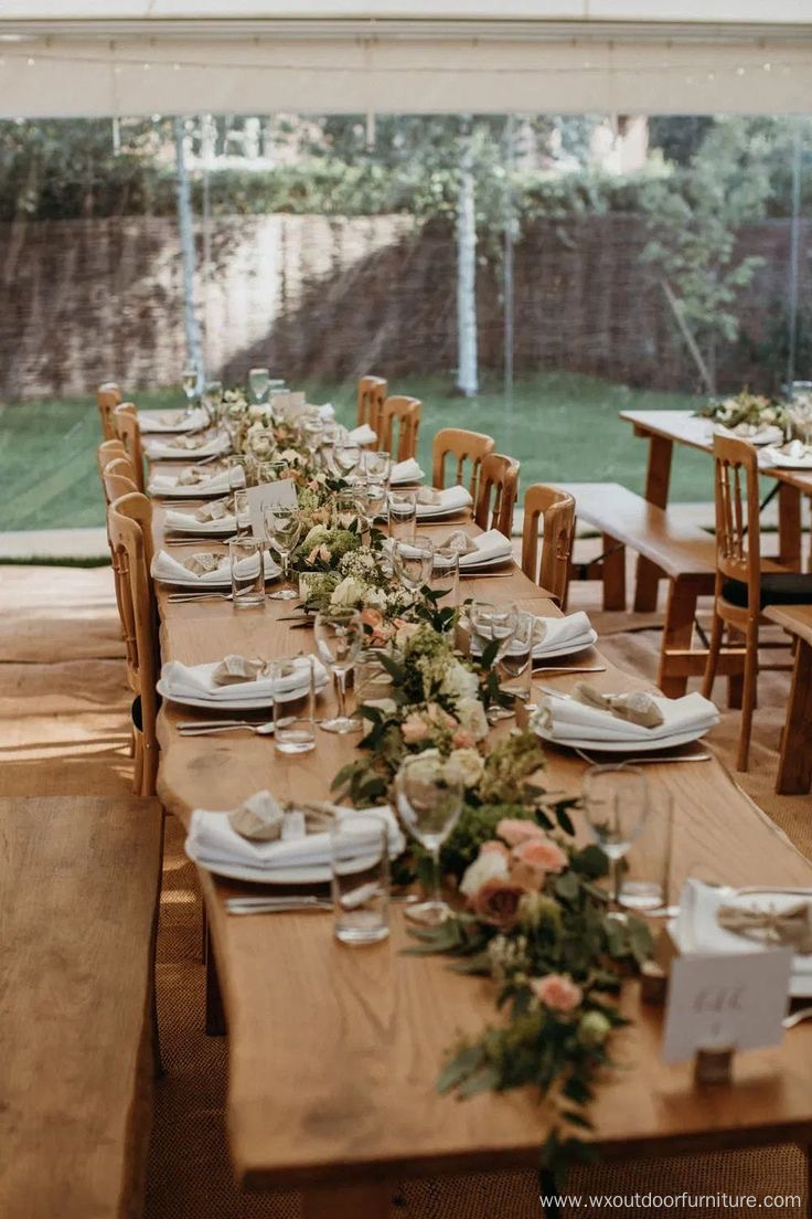 solid wood new style minimalism customized hotel restaurant household Folding banquet wedding outdoor tables