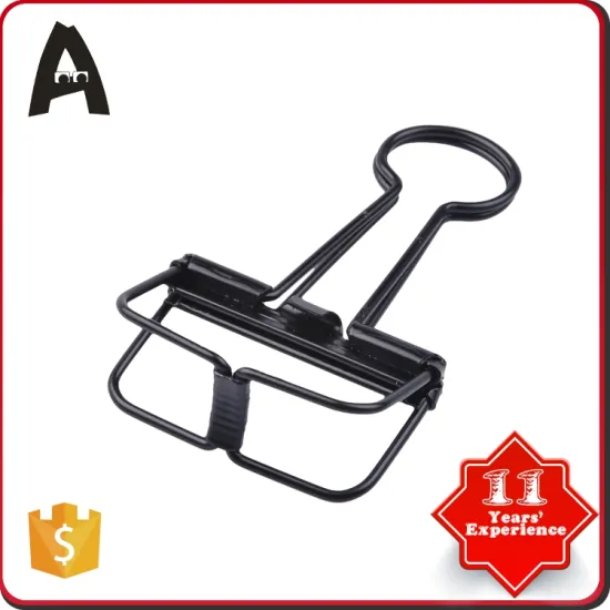 32mm creative metal hollow black Binder Clips notebook binder clip