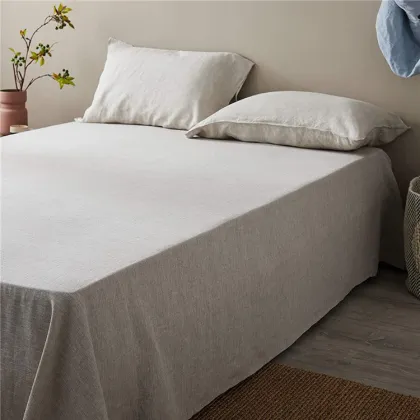 Stone Washed 100% Natural Pure Linen Flax Fiber Linen Bedding Bed Sheet set