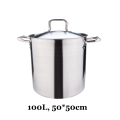 100L Edelstahl Stockpot Induktionsbereit schlaggeklebt