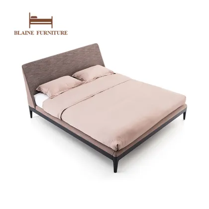 Leather Upholstered Wing Back King Size Bed Frame