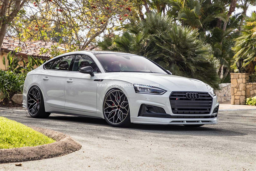 H R Tech Wheels Hr507 Gloss Black Brushed Audi S5 Sportback 2