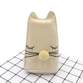 Three-dimensional cat style pompon cute canvas pencil case