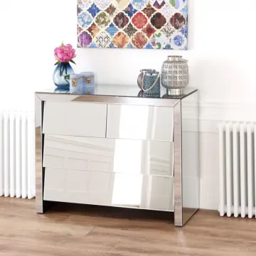 Venetian Mirrored 3 Drawer Slant Chest
