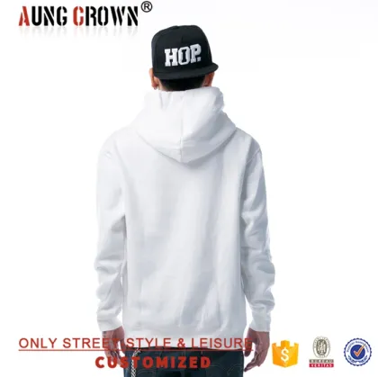 Blank Plain White Hoodie Stylish 100% Cotton Logo Design O-Neck