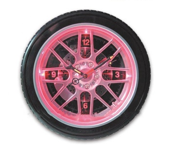 Fashion Design Large Size LED Light Tire Shape Wall Clock