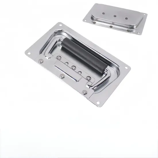 Stainless Steel Spring Loaded Pull Dish Handle Flight Case Recessed Folding