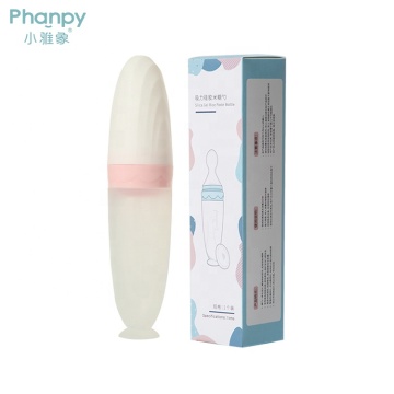 Biberon de bébé de prix bon marché avec la cuillère de silicone