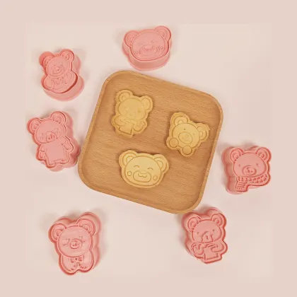 Plastic Biscuit Mold: Manual Kitchen Baking Stamp Tool for DIY Biscuit Press Mold - Children Friendly