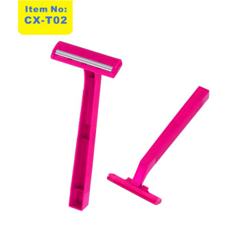 CX-T02 Plastic Grip Twin Blade Smooth Glide Disposable Razor