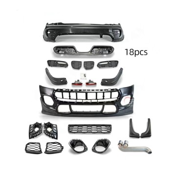 BMW Mini F55 F56 Performans Parçaları - Grille dahil ön ve arka tampon düzeneğine sahip JCW tarzı yan etekler (2014-)