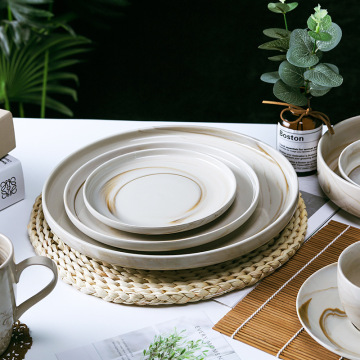Ceramic Kitchen Tableware Set: RY020 Nordic Dinner Plate and Bowl Gift Set