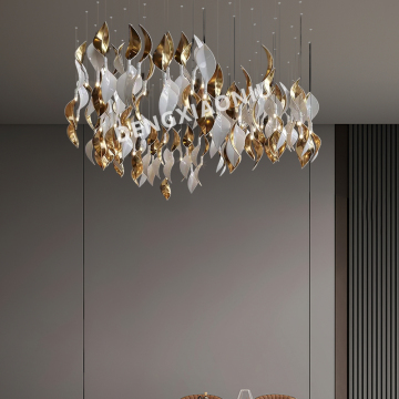 Luxury Ceramic Magnolia Flower Pendant Lights for Staircase and Hotel Chandeliers