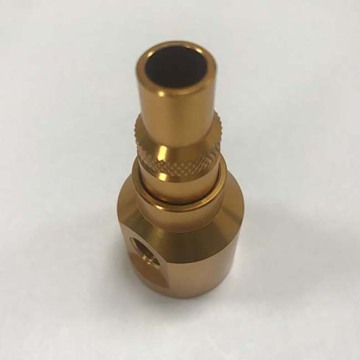 Customized Lathe Machining Drilling Gold Anodized Parts