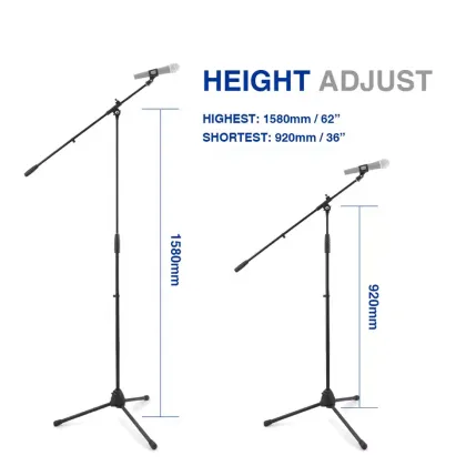 Adjustable Metal Microphone Stand for Studio and Stage