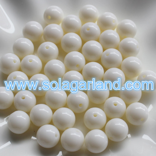 8/10/12/14/16/18/20 MM Acrylic Opaque Color Loose Round Beads Charms