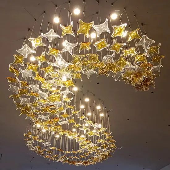 China Handmade Starfish Pendant Light - Glass Amber Transparent Grey Sea Theme Chandelier