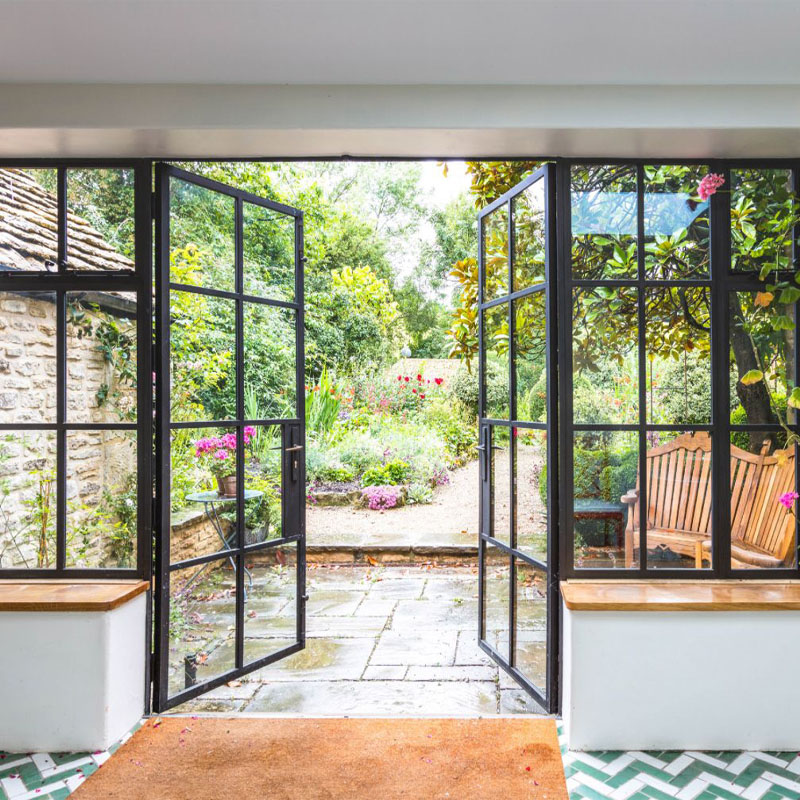 double aluminium doors