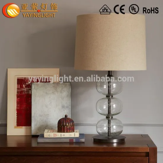 Bedroom bedside fabric table lamp, Bedroom bedside glass table lamp