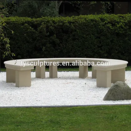 Outdoor garden stone chair and table