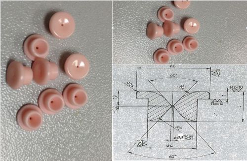 99.7% Al2O3 Ceramic Eyelet (ID: 0.5mm 6X4X0.5X4)