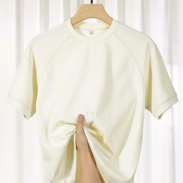 Wholesale 75% Cotton 25% Polyester Plain Raglan Sleeve Solid Men's T-Shirts 210Grams