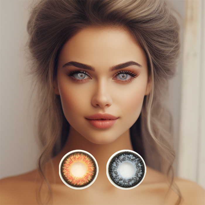 Logo Fashion contact lens color eye with foldable