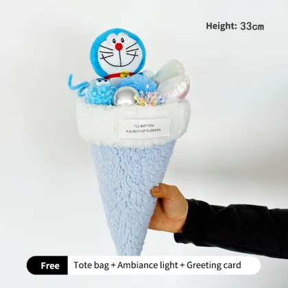 Wholesale 60cm Doraemon Doll Flower Bouquet Stuffed Plush Toys - Perfect Birthday Gift for Girls and Kids