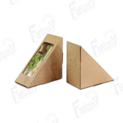 Paper Sandwich Box Sandwich Packing Kraft White Paper Lunch Box Supplier