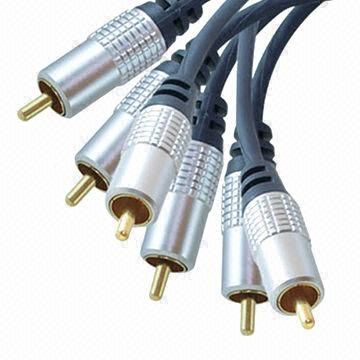 3 RCA Male to 3 RCA Male AV Cables, Available in White