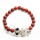 Red Jasper 8MM Round Beads Stretch Gemstone Bracelet with Diamante alloy Owl Piece