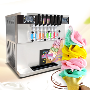 Kolice CE Rohs Ice Cream Machine - 7 Flavors Commercial Soft Frozen Yogurt Mixer
